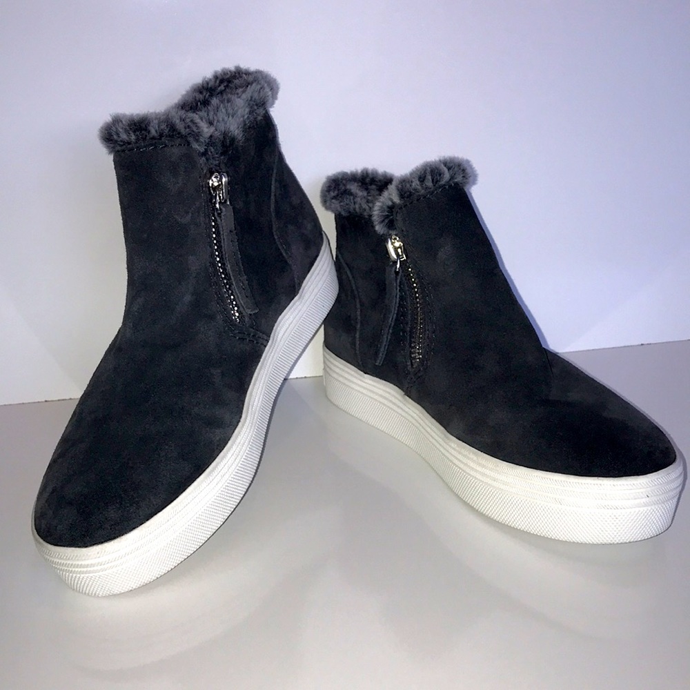 Dolce Vita Black Ankle Boots with White Soles
